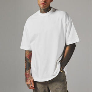 Camisetas personalizadas de alta calidad para hombre, cuello redondo, 100% algodón, tejido transpirable, corte regular, camiseta blanca, camisetas gruesas para hombre - Product Image 5