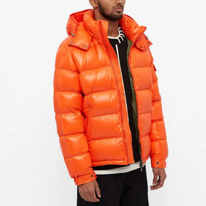 <b>Top</b> Selling Custom Orange Hooded <b>Bubble</b> Mens Winter Outdoor Quick Dry Breathable Puffer Jacket Wholesale - Product Image 3