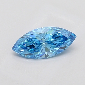 Magnifique diamant bleu marquise 1 carat, qualité SI1, pierre précieuse naturelle, chef-d'œuvre de joaillerie de luxe - Product Image 1