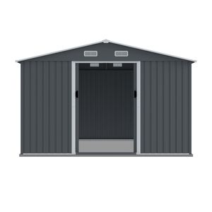 8 X 10 FT <b>Large</b> Metal Outdoor Storage Shed Heavy Duty 10 Year Warranty Tool Sheds <b>Sliding</b> Doors Air Vent for Backyard Storage - Product Image 6