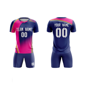 Uniformes de fútbol al por mayor a precio económico, diseño OEM, ropa de tela transpirable, conjunto de camiseta y pantalones de fútbol. - Product Image 1