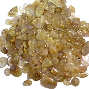 หินควอตซ์เจียระไนแบบหลังเบี้ยทำจากทับทิมสีทองธรรมชาติขนาดฟรีไซส์เครื่องประดับรักษาอัญมณีอัญมณีหลวม - Product Image 1