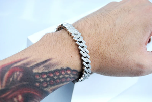 Pulsera de eslabones cubanos de plata con moissanita, estilo hip hop, de lujo, para hombre y mujer, joyería de moda, regalo. - Product Image 6