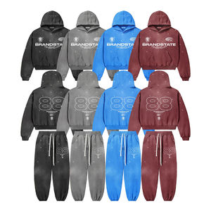 Conjuntos deportivos de alta calidad con estampado personalizado para hombre, pantalones de chándal de algodón, sudaderas casuales y pantalones de chándal para correr. - Product Image 1