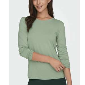 T-shirts à manches longues pour femmes, coupe ajustée, col rond, basiques, unis, printemps automne, vente en gros - Product Image 2