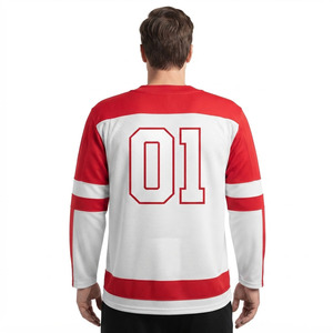 Maillot de hockey sur glace sublimé pour homme en mesh, maillot de match de hockey sur glace pour homme, maillot de hockey sur glace à col en V pour homme, maillot de hockey 100 % polyester - Product Image 2