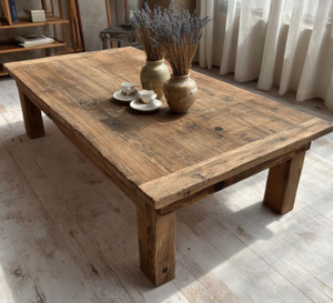 High Quality Solid Acacia Wood <b>Coffee</b> <b>Table</b> with Legs Eco-Friendly Farmhouse & Hotel Use 4-Seater Modern Design - Product Image 3