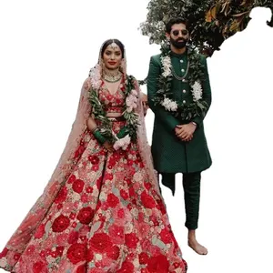 2023 Свадебная церемония Королевский бархат Красный Unstich Lehenga Choli дизайн оптовая цена Surat для свадебной одежды ее свадьба для девочки