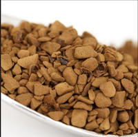 Café instantané lyophilisé granulé 100% extrait de café Robusta caféiné saveur noix se dissolvant dans l'eau chaude