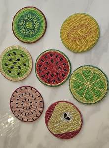 Beautiful Handmade Embroidery Customized Shape Seed Beads <b>Table</b> <b>Protectors</b> with Floral Embroidery and Beaded Detailing - Product Image 3