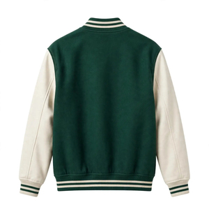 แจ็คเก็ต Letterman แบบสั่งทำพิเศษ ตัวเสื้อผ้าฝ้าย แขนหนังเทียม ระบายอากาศได้ดี คอตั้ง ปักลาย สำหรับผู้ชาย ฤดูหนาว จากซัพพลายเออร์ - Product Image 2