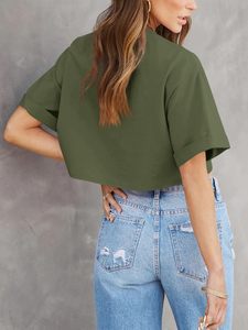 Crop top sans couture pour femme, protection solaire, évacuation de l'humidité, matière coton et polyester, respirant, écologique - Product Image 5