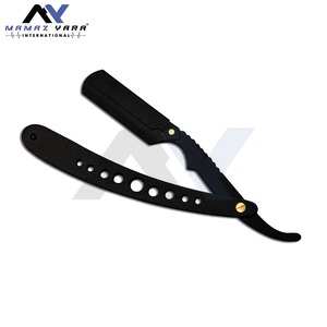 Rasoir manuel professionnel ergonomique en acier inoxydable pliable à lame droite avec verrouillage pivotant pour barbier - Product Image 4