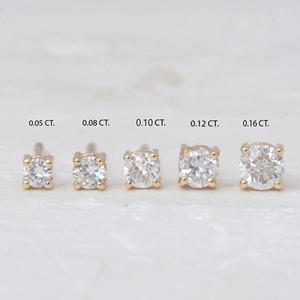 0.20 TCW Fine Tiny Round Lab Grown Diamond Stud 925 Silver Solitaire Wedding Bridal Screw <b>Back</b> Minimalist Women's <b>Earrings</b> - Product Image 4