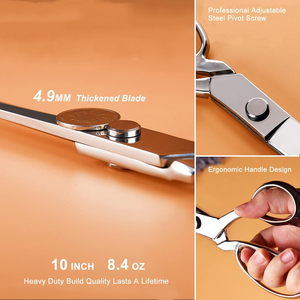 Professional 10-Inch Heavy Duty <b>Sewing</b> Fabric <b>Scissors</b> Industrial Sharp Steel Shears with Smooth Edge for Leather Cutting - Product Image 4