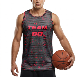 เสื้อบาสเก็ตบอลแบบอเมริกัน แขนกุด แบบกลับด้านได้ คุณภาพสูง พิมพ์ลายแบบ Sublimation  ออกแบบชื่อทีมและหมายเลขได้เอง - Product Image 4