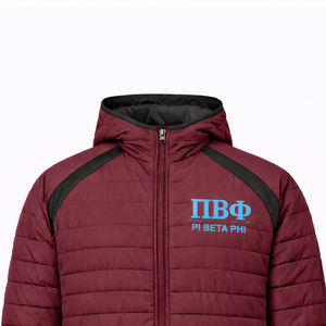 Chaqueta acolchada personalizada para fraternidad griega, chaqueta acolchada de invierno con logotipo bordado, fabricante de ropa griega al por mayor OEM - Product Image 3