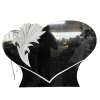 Lápida de Granito Negro Absoluto, Estilo Europeo, Losas Gruesas Pulimentadas para Lápidas Personalizadas y Piedras Conmemorativas
