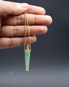 Collar de Cristal de Aventurina Verde Natural con Cadena Chapada en Oro, Colgante de Piedra Curativa, Joyería Minimalista, Regalo - Product Image 4