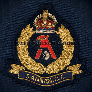 High Quality Custom Embroidered Lace Cap Badge with Crown and Laurel Wreath <b>Sew</b>-On Fabric Patch for Uniform Garment - Product Image 4