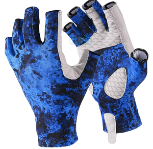 Gants de pêche légers sans doigts, protection solaire UV, paume antidérapante, tissu extensible respirant pour hommes et femmes - Product Image 1