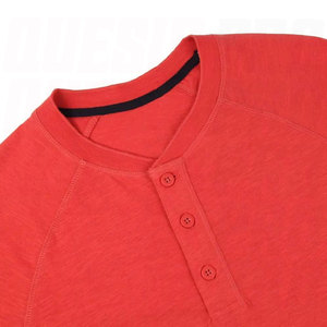 Wholesale High Quality Unisex Henley <b>T</b> <b>Shirt</b> Plus Size Canvas Short Sleeve <b>Grandad</b> Neck Casual Summer Tops Premium Cotton - Product Image 5