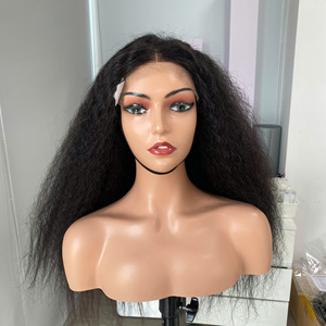 Perruque en cheveux vierges vietnamiens lisses et crépus de luxe, couleur naturelle, pour femmes, perruque en dentelle transparente, prix de gros d'usine - Product Image 4