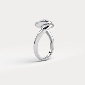 Bague de fiançailles statement en or massif 14 carats avec diamant de laboratoire taille poire, bague de mariage moderne pour femme - Product Image 1