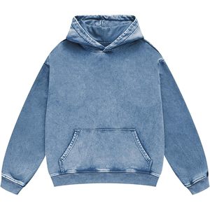 2025 2025 Sportswear Vintage acide lavé surdimensionné polaire à capuche pour hommes femmes poids lourd détresse sweat Couple sweats à capuche - Product Image 5