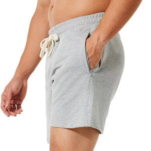 OEM Men's Grey Relaxed Fit Drawstring Jogger Shorts | Cotton French Terry Loopback | <b>Elastic</b> Waist | Private Label Pakistan - Product Image 1