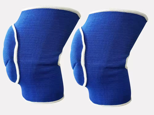Blue Knitted <b>Knee</b> <b>Pads</b> Breathable Pull-On Universal Protection All Seasons Unisex - Product Image 2
