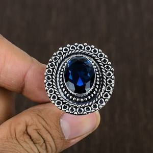 Bague Tanzanite Hydro en argent sterling, style bohème, taille 8 US, bijou artisanal en pierre précieuse, cadeau unique pour femme - Product Image 5