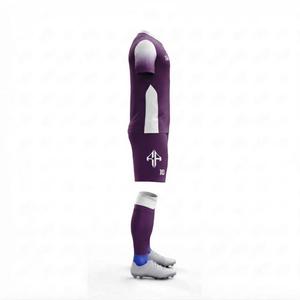 Ensemble de maillot de football à manches courtes avec impression sublimée violette, 100% polyester de haute qualité, pour hommes, par RIVIAN ATLANTIC - Product Image 4