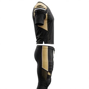 Conjunto de Uniforme de Fútbol Americano Negro y Dorado para Hombre, Sin Mangas, Transpirable, Cintura Elástica, Ajustado, de Poliéster - Product Image 3