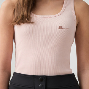 Camiseta sin mangas informal de punto acanalado para mujer, transpirable, de secado rápido, ecológica, mezcla de spandex/algodón, longitud regular, diseño liso - Product Image 3