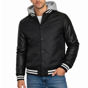 Chaquetas Varsity con Capucha de Béisbol, Diseño Personalizado, de Alta Calidad, al por Mayor, en Poliéster, Algodón y Cuero Genuino - Product Image 2