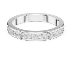 White Gold Color Eternity <b>Ring</b> Round Cut <b>Cubic</b> <b>Zirconia</b> Channel Set Band <b>Wedding</b> Gift for Women - Product Image 1