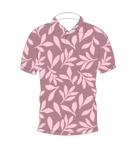 Polo pour homme à imprimé feuilles rose poudré, décontracté, à manches courtes, mode été, chemise de golf - Product Image 1