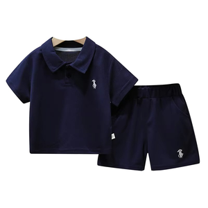 Ensembles de vêtements pour garçons, ensembles de vêtements d'été pour tout-petits, ensembles de vêtements décontractés pour garçons avec broderie - Product Image 6