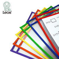 Pochettes de présentation de documents en PVC transparent robustes, imperméables, résistantes aux déchirures, réutilisables, effaçables à sec, avec logo personnalisé pour l'école et le bureau