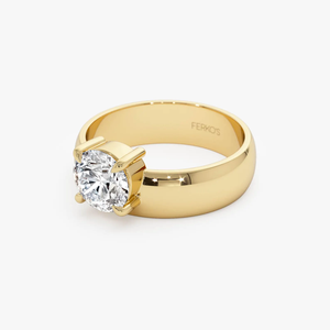 Bague de fiançailles pour femme en or jaune 1 carat, diamant rond taille brillant, qualité supérieure, certifiée IGI, VS-VVS, style luxueux - Product Image 2