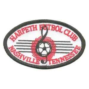 Harpeth Futbol Club Nashville Tennessee 3D Embossed Embroidered <b>Sew</b>-On Fabric Patch Music Note Soccer Ball Design for Cloth - Product Image 1