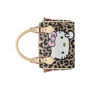 Bolso de Mano con Estampado de Leopardo, Diseño de Dibujos Animados, en PU, con Asa Superior y Cierre, para Uso Diario de Niñas - Product Image 3