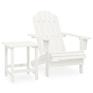 Sedia Adirondack in legno massello di abete e tavolo bianco Set di mobili da giardino con un Design elegante - Product Image 1