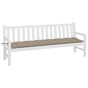 Coussin de banc de jardin en tissu Oxford taupe 78.7 "x 19.7" x 2.8 "pour bancs de patio - Product Image 3