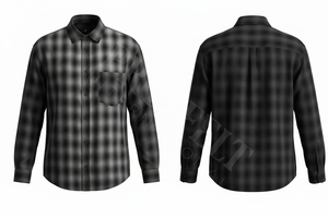 Camisa de Vestir a Cuadros de Franela de Algodón 100% de Alta Calidad para Otoño e Invierno, Manga Larga, Casual, con Botones, Personalizada - Product Image 4