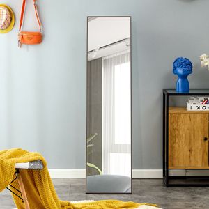 Specchio da parete a figura intera con cornice in legno massello grigio di terza generazione 58 \ "* 15 \" per il negozio di abbigliamento per camera da letto specchio decorativo - Product Image 1