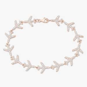 Pulsera de tenis Airplane Diamond de oro macizo de 14K y 18K, con diamantes cultivados en laboratorio de corte redondo y pavé, de 7.5 pulgadas, para uso en capas, con cierre de langosta, joyería fina de alta gama - Product Image 5