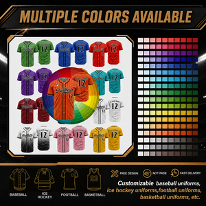 Maillot de baseball personnalisé unisexe pour adulte, avec nom d'équipe et numéro de joueur, 100 % polyester, impression par sublimation sur le devant, respirant - Product Image 5