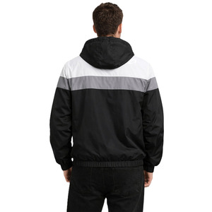 Manufacturer Wholesale Custom <b>Lightweight</b> Nylon Polyester Sports Men Hooded Contrast Color Block Men's <b>Jackets</b> Windbreaker Bulk - Product Image 4